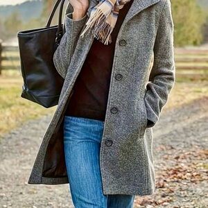 Brand New Stylish Gray Button-Up Coat